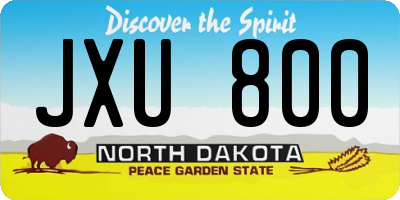ND license plate JXU800