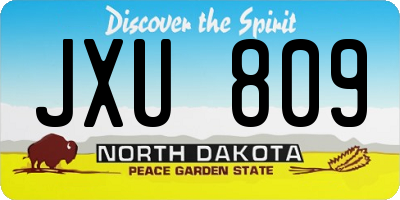 ND license plate JXU809