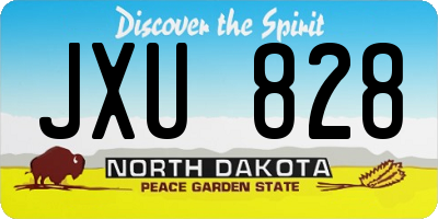 ND license plate JXU828