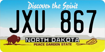 ND license plate JXU867