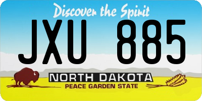 ND license plate JXU885