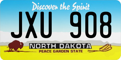 ND license plate JXU908