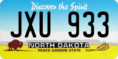 ND license plate JXU933