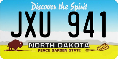 ND license plate JXU941