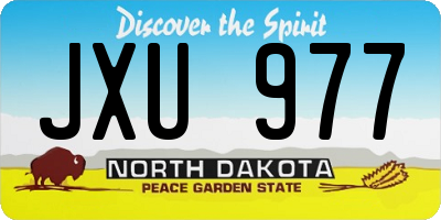 ND license plate JXU977