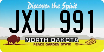 ND license plate JXU991