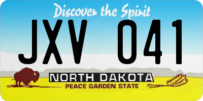 ND license plate JXV041