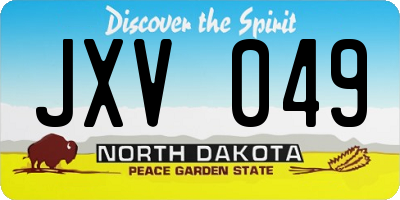 ND license plate JXV049