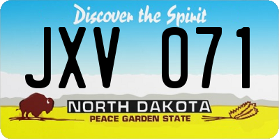 ND license plate JXV071