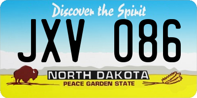ND license plate JXV086