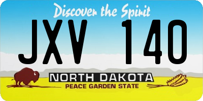 ND license plate JXV140