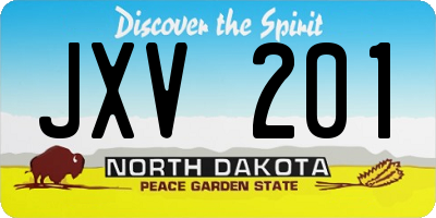 ND license plate JXV201
