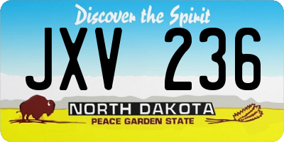 ND license plate JXV236