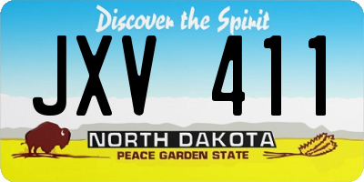 ND license plate JXV411