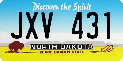 ND license plate JXV431