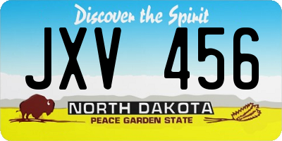 ND license plate JXV456