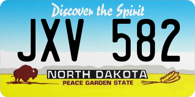 ND license plate JXV582
