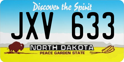 ND license plate JXV633