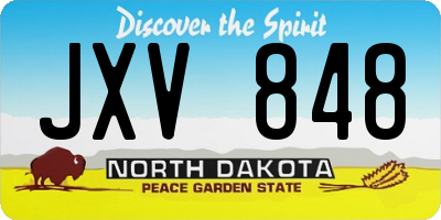 ND license plate JXV848