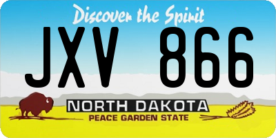 ND license plate JXV866