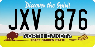 ND license plate JXV876