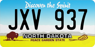 ND license plate JXV937