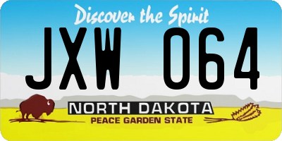 ND license plate JXW064