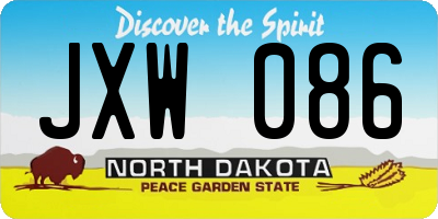 ND license plate JXW086