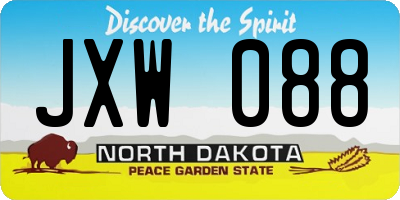ND license plate JXW088