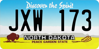 ND license plate JXW173