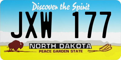 ND license plate JXW177