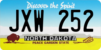 ND license plate JXW252