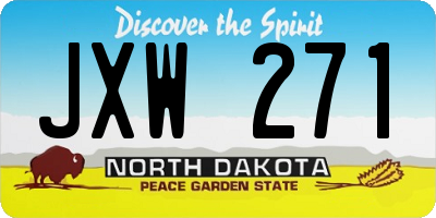 ND license plate JXW271