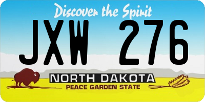 ND license plate JXW276