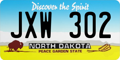 ND license plate JXW302