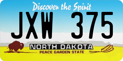 ND license plate JXW375