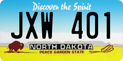 ND license plate JXW401