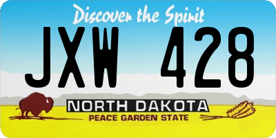 ND license plate JXW428