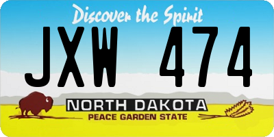 ND license plate JXW474