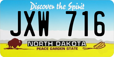 ND license plate JXW716