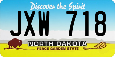 ND license plate JXW718