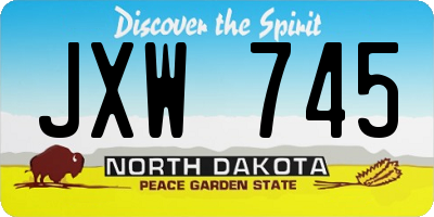 ND license plate JXW745