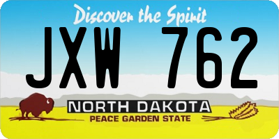 ND license plate JXW762