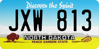 ND license plate JXW813