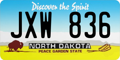 ND license plate JXW836