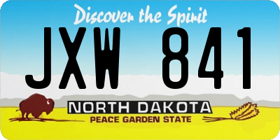ND license plate JXW841