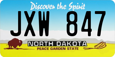ND license plate JXW847