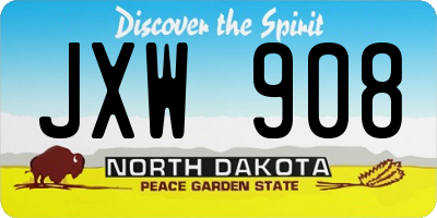 ND license plate JXW908