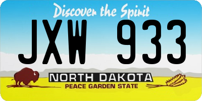 ND license plate JXW933