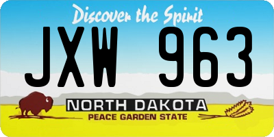 ND license plate JXW963